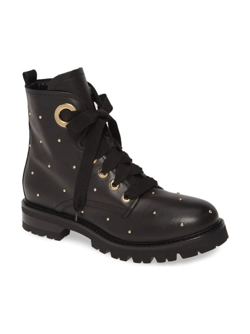 New! AGL Studded Combat Boot Black Leather Size 41 EU 11 US DD17